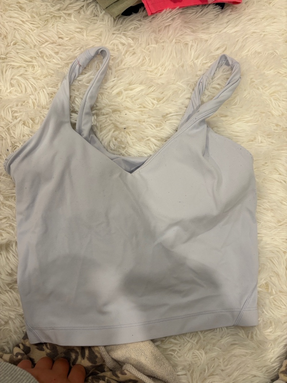 lululemon athletica Light Gray V‑Neck Sports Bralette